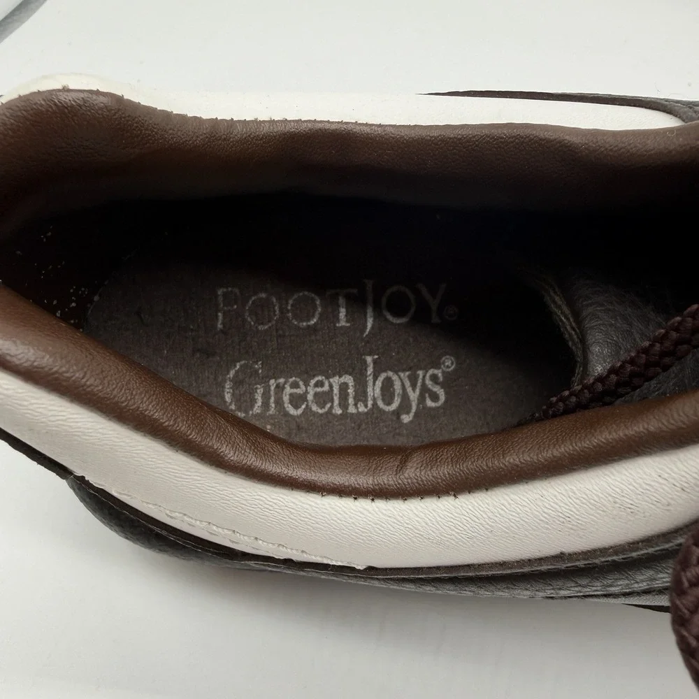 FootJoy Shoes Men's 10M Golf Brown White GreenJoys Saddle Oxford SoftSpikes